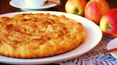 Рецепт Творожный пирог с яблоками и кокосовой карамелью