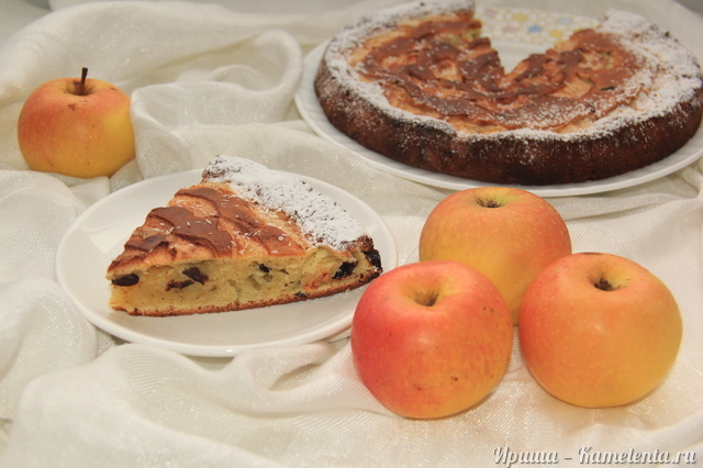 Рецепт творожного пирога с черносливом и яблоком