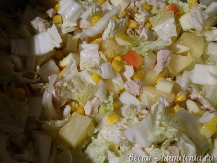 Приготовление рецепта Кисло-сладкий салат из пекинской капусты шаг 6