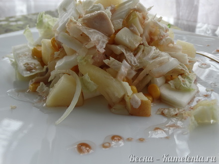 Приготовление рецепта Кисло-сладкий салат из пекинской капусты шаг 9