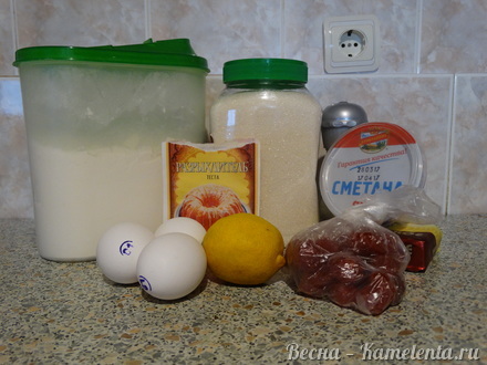 Приготовление рецепта Лимонно-сметанный кекс с вяленой вишней шаг 1