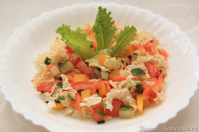 Рецепт салата из пекинской капусты с морковью и перцем